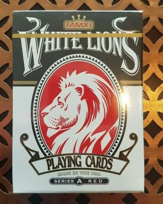 David Blaine White Lions Series A Red Limited 1st Edition Rainbow Playing Cards