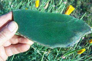 Thick Slab Bc Green Nephrite Jade Cabbing Chrome Flakes Carving/cabbing