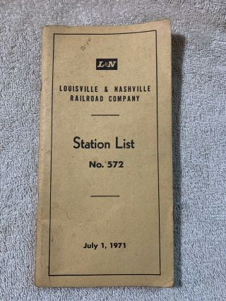 Vintage 1971 L & N Railroad Station Book