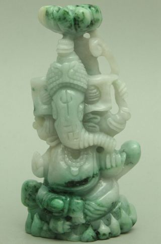 Certified Green Natural A Jade Jadeite Statue Sculpture Elephant 大象 Q71326h