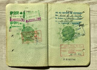 Pretty rare BENIN 1988 collectible passport with revenues and various visas 5