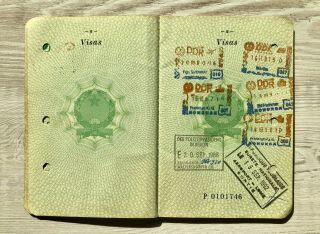 Pretty rare BENIN 1988 collectible passport with revenues and various visas 6