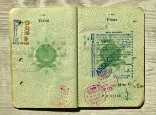 Pretty rare BENIN 1988 collectible passport with revenues and various visas 7