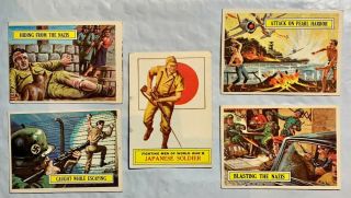5 Different - 1965 Topps Battle Cards 2,  9,  26,  28 & 58 - In