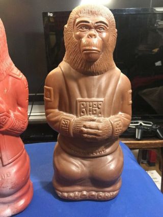 1969 Planet Of The Apes Cornelius & Dr.  Zaius Blow Mold Banks 17 Inches Tall 5