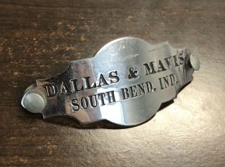 Vintage Dallas & Mavis - South Bend Trucking Company Hat Badge