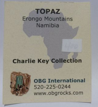 TOPAZ w smoky QUARTZ - - Erongo Region,  Namibia - - ex Charlie Key stock - - was $400 5