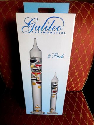 Multi - Color Galileo Thermometers 2 - Pack Handmade In Germany