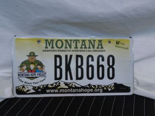 Montana Hope Project License Plate