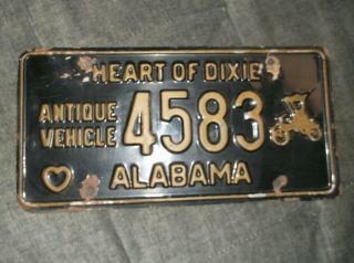 Alabama " Antique Vehicle " License Plate
