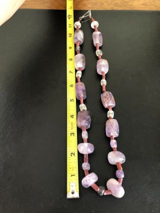 Pre Columbian Chavin/moche/chimu Chaquira Beads Necklace Quartz Peru Authentic