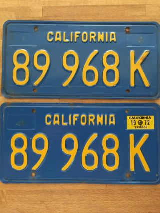 1972 California Commercial License Plates