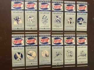 24 Walt Disney designed grey World War II Pepsi - Cola matchbook covers,  was a set 2