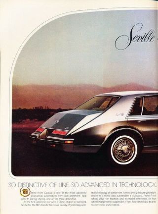 1980 Cadillac Seville 2 - Page Advertisement Print Art Car Ad J903