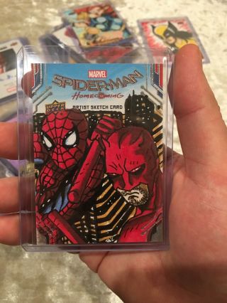 Marvel Spider - Man Homecoming Jaime Lopez Autograph Sketch Daredevil Spiderman