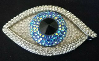 Gorgeous Butler & Wilson Crystal Enamel Eye Compact Mirror