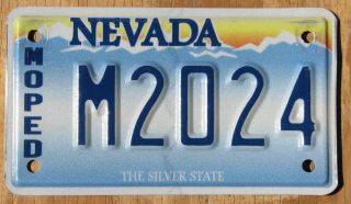 Nevada Motorcycle / Moped License Plate 2015 M2024