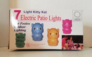 Vintage Blow Mold Cat Patio Light String