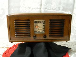 1942 Rca Victor Model 55x Wooden Tube Radio - Nipper Horn Speaker Logo - Stellar