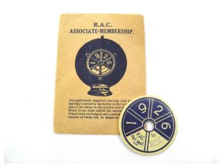 Antique 1926 Associate Membership Card Royal Automobile Club Rac