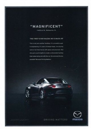 2017 2018 Mazda Miata Mx - 5 Rf Mx5 Advertisement Print Art Car Ad K02