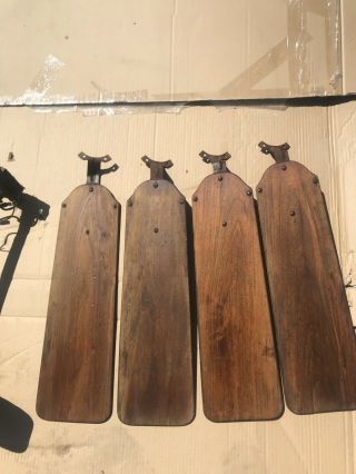 General Electric Antique Ceiling Fan 1920’s 4 Wood Blades 7
