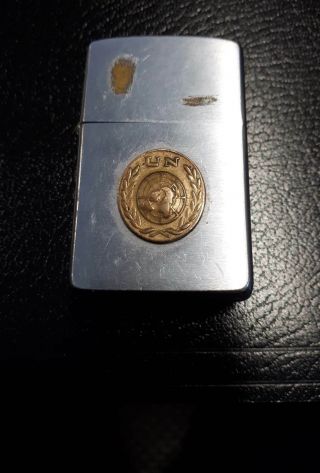 United Nations Vintage Zippo With Congo Coin