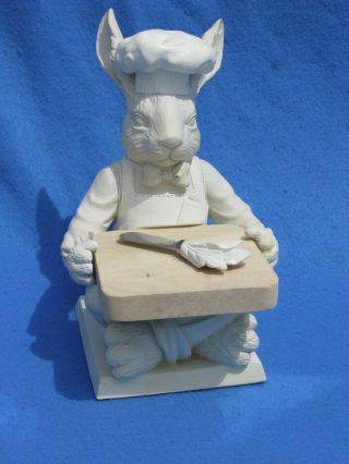 Mud Pie Rabbit Cutting/cheese Board W/knife Fleur De Lis 1999 Kitchen Art