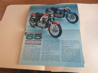 1965 HARLEY DAVIDSON MOTORCYCLE SPORTSTER SALES BROCHURE 2