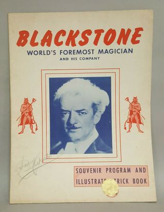 Signed Vintage Blackstone Master Magician Souvenir Program (1948) With Gold Seal