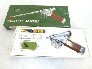 Vintage National Silver Company Match - O - Matic Butane Gas Match