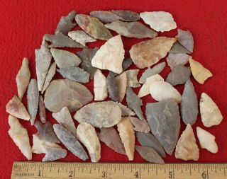 (50) Common Assorted Neolithic Points