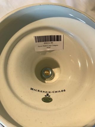 MacKenzie Childs White Flower Market Courtly Check Large Compote 3