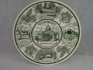 Vintage Vermont The Green State Fine Ironstone Souvenir Plate Lake Champlain