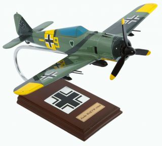 Airplane German Luftwaffe Focke Wulf Fw - 190a Wwii 14.  7 " Wood Model Aircraft