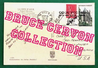 Magic Dai Vernon 1972 Postcard Written & Sent From France To Bruce Cervon