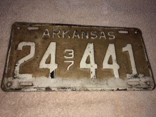 1937 Arkansas Vintage License Plate All 24 441