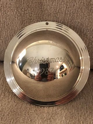 Neiman Marcus 1987 Sterling Silver Saturn Ball Christmas Ornament Decoration