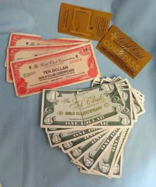 Vintage Gold Club Gentleman’s Club Hartford Ct Gratuity Tip Certificates