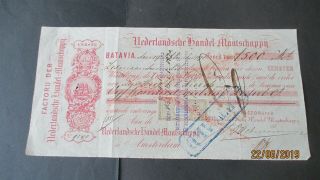 Batavia Old Bill Of Exchange 1870
