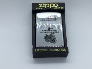 Indian Motorcycle Zippo Lighter,  High Polished Chrome