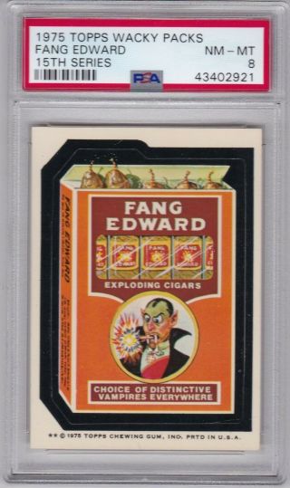 1975 Topps Wacky Packages Fang Edward Psa 8 Nm/mt Series 15 Packs - Tough