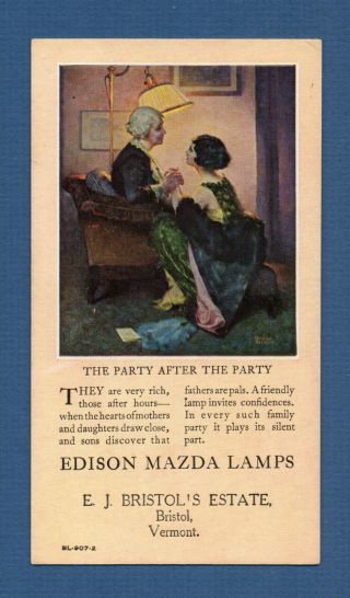 Edison Mazda Lamps (light Bulbs) Ink Blotter - 3¼ " X6 ",  Norman Rockwell,  Nm Cond