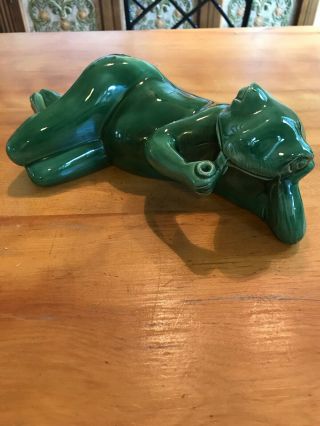 Vintage Frog Smoking A Tobacco Pipe Great Display Pipe Rest? Frog Only 2