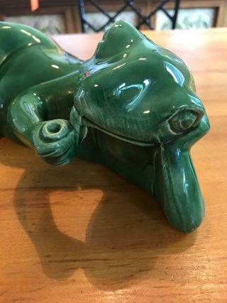 Vintage Frog Smoking A Tobacco Pipe Great Display Pipe Rest? Frog Only 3