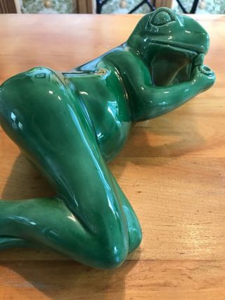 Vintage Frog Smoking A Tobacco Pipe Great Display Pipe Rest? Frog Only 4