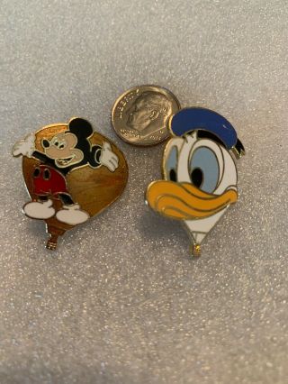 Micky Mouse And Donald Duck Hot Air Balloon Pins.