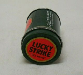LUCKY STRIKE Cigarettes “It’s Toasted” Cylindrical Tin Match Holder w/Matches 3