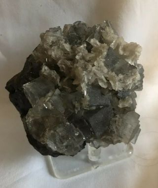 Pale Blue Fluorite & Calcite on Sphalerite Minerva Mine,  Hardin Co.  Illinois 3