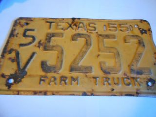 1955 Texas Farm Truck Licence Plate